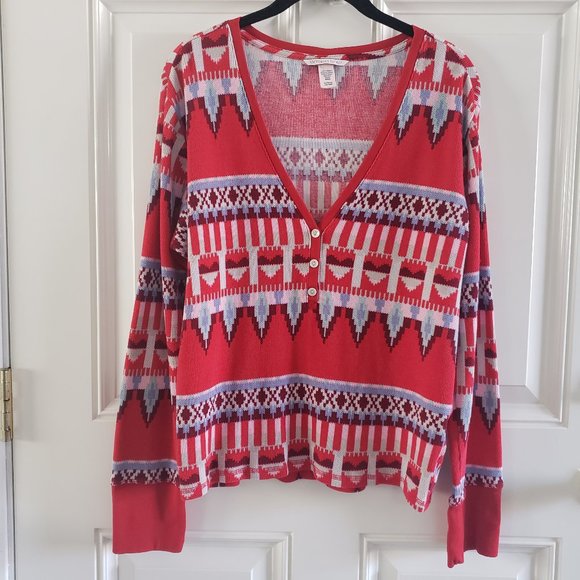 VICTORIA'S SECRET Pullover Multicolor V Neck Sweater SZ XL - Picture 1 of 15